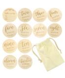 Wooden Baby Milestone Cards - 12-Piece Pregnancy & Monthly Gift Set for Expectant Mothers - Buy Online on GoSupps.com