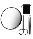 BBTO 20 Compartment Magnification Mirror Tweezers Scissors Kit - 20x Compact Travel Makeup Mirrors with Suction Cups for Women & Men 8.8 cm Black - Buy Online on GoSupps.com