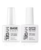 MYGEL by Mylee Nail Gel Polish Matte No-Wipe Top & Base Coat 2x15ml UV/LED Soak-Off Nail Art Manicure Pedicure for Salon & Home Use - Lasts up to 2 Weeks Easy to Apply No Chips Durable & Safe - Buy Online on GoSupps.com