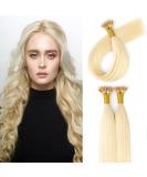 KOCONI 14 Inch Platinum Blonde Nano Ring Hair Extensions - Real Human Hair, Double Drawn Nano Tip Beads - 50g - 14 inch #613 Light Blonde - Buy Online on GoSupps.com