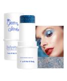 Blue Mermaid Face & Body Glitter Stick - Waterproof Sparkling Glitter Gel for Eyes Lips Hair | Fine Sequins Makeup (#04) - Buy Online on GoSupps.com
