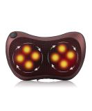 Shiatsu Massage Pillow for Car | 12V Neck & Back Massage Cushion with Heating & 8 Kneading Rollers - Coffee - Buy Online on GoSupps.com
