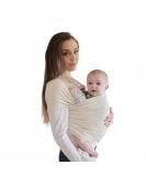 Mushie Organic Cotton Baby Wrap Carrier for Newborns 8-35 lbs - Beige Melange - Buy Online on GoSupps.com