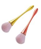 2 Large Mineral Powder Brushes - Soft Fluffy Kabuki Makeup Brush Set for Blush Foundation & Nail Cleaning - Perfect for Blending & Contouring - Buy Online on GoSupps.com