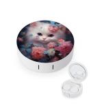 Portable Kitten Cat Contact Lens Travel Kit - Cute Floral Design with Mirror for Daily Outdoor Use - Buy Online on GoSupps.com