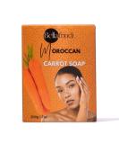 Carrot Soap Bar - Moroccan Natural Ingredients for Body & Face | Gentle All Skin Types - 200gm - Buy Online on GoSupps.com