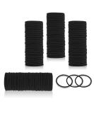 200 Black Elastic Hair Ties for Women, Girls, and Men - Gentle on Fine Curly Hair, Sensitive Scalps - No Damage Ponytail Holders - Buy Online on GoSupps.com