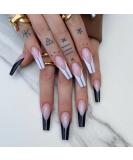 Sethexy Long Coffin False Nails - 24 Pieces Abstract Puzzle Art Acrylic Press-On Nails for Women & Girls International Shipping Available - Buy Online on GoSupps.com