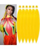 YDDM 32 Inch Yellow Pre Stretched Braiding Hair Extensions - 6 Packs Jumbo Braids for Artful Hairstyles - Buy Online on GoSupps.com