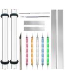 14 Polymer Clay Tools Acrylic Roller Clay Rolling Pin with Thickness Rings Tissue Blade Sculpting Earring Making Kit Supplies Slicer Knife Dotting Tool Jewelry Accessories Mini Cutters Press 14 Pcs - Buy Online on GoSupps.com