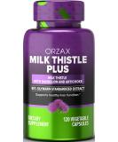 ORZAX Milk Thistle Liver Support Supplement - 80% Silymarin with Dandelion & Artichoke - 120 Capsules - Buy Online on GoSupps.com