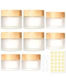 Buy Piwosgol 8-Piece Glass Jars Set - 30ml & 50ml Empty Cans for Cosmetics Creams & Lip Balms - Wooden Lid Clear Matted Pots - International Shipping Available - Buy Online on GoSupps.com