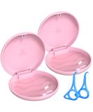 Buy 2-Piece Braces Bite Can & Denture Container Set | Tooth Rail Box & Aligners - Prosthetic & Braces Storage in Pink - Buy Online on GoSupps.com