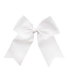 White Jumbo Bow Clip with Tails - Elegant Hair Accessory for Women - Buy Online on GoSupps.com