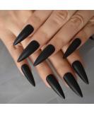 24pcs Extra Long Matte Black False Nails - Full Coverage Reusable & Long Lasting - International Shipping Available - Buy Online on GoSupps.com