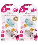 NIP Cherry Round Teat Pacifier Set - 4 Pieces (2x2) Size 2 (6M+) - Light Blue & Grey - International Shipping - Buy Online on GoSupps.com
