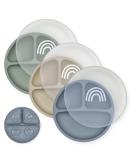 Hippypotamus Suction Plates with Lids - Set of 3 - 100% Food-Grade Silicone Divided Plates for Babies & Toddlers - BPA Free - Microwave & Dishwasher Safe - Buy Online on GoSupps.com