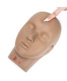 BHD BEAUTY Dark Brown Eyelash Training Head - Flat Soft PVC Material for Cosmetology Practice - Buy Online on GoSupps.com