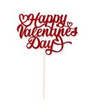 AKH Valentine's Glitter Cake Topper | Happy Valentines Day Cake Topper | Valentine Cake Picks Wedding Anniversary Party Cake Decorations Supplies | 19cm - Buy Online on GoSupps.com