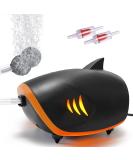 Fedour 4W Quiet Aquarium Air Pump - Dual Output Oxygen Pump for 50-700L Fish Tanks with LED Decor & All Accessories - Buy Online on GoSupps.com