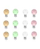 Schnuller Clip & Nipple Holder 12PC Wooden Dummy Clip Set for Babies & Children | 4 Colors Available - Buy Online on GoSupps.com