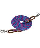 WEAVER Leather Drawstring Reins 3/8 x 8' - Hurricane Blue Pink Fusion Purple Jazz - Premium Equestrian Gear for International Shipping - Buy Online on GoSupps.com