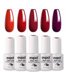 evpct Dark Ruby Red Gel Nail Polish Set - 5Pcs Kit for Women | Soak Off UV LED Cured | Summer Autumn Fall Colors | Holidays Gift | Nail Art -D SetD - Buy Online on GoSupps.com