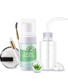 100ml Lash Shampoo for Extensions | Eyelash Extension Cleanser Kit with Brush & Rinse Bottle | Perfect Lash Cleaning Solution - Buy Online on GoSupps.com