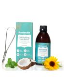 Oil Pulling with Tongue Scraper | Natural Oral Care Teeth Whitening & Fresh Breath | Coconut & Clove Oil - 237 ml - Buy Online on GoSupps.com
