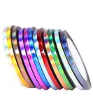 10pcs Mixed Colors Striping Tapes Line Adhesive Sticker Nail Art Tips Decorations Manicure Tool Diy Nail Art Accessories For Women Ladies - Buy Online on GoSupps.com