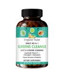Daily All-in-1 Greens Cleanse - Organic Gut Health & Colon Cleanse Capsules with Amla Moringa Psyllium Husk & Prebiotics - Digestive Health Formula 60 Capsules - Buy Online on GoSupps.com