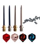 ToBeIT 4 Style Steel Dart Tips 12 pcs with Dart Flights and Dart o-Rings - 2ba Dart Tips Replacement - Buy Online on GoSupps.com
