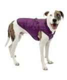 Kurgo Loft Dog Jacket XL - Reversible Fleece Winter Coat - Cold Weather Protection - Reflective Accents - Water Resistant - Deep Violet/Charcoal - Buy Online on GoSupps.com
