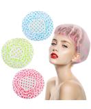 Shower Caps 3 Packs Waterproof Shower Cap for Women Reusable Shower Hat Bath Caps with Elastic Band Large Plastic Long Hair Environmental Protection Hats for Ladies Girls Kids Spa Salon - Buy Online on GoSupps.com