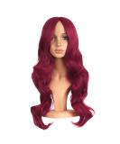 MapofBeauty 24 Inch Blood Red Wavy Wig for Women | Charming Long Plastic Fiber Full Party Wig - Buy Online on GoSupps.com