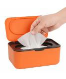 Buy Refillable Wet Wipes Box for Baby & Adults - Keep Cloths Fresh with Easy Single-Hand Operation - Orange Color - Buy Online on GoSupps.com