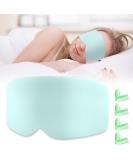 Sleep Mask & Hearing Protection - 1 Super Soft Green Sleep Mask + 4 Ear Plugs | Travel & Home Essentials for Men & Women - Buy Online on GoSupps.com