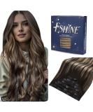 FSHINE Clip In Extensions - Real Hair 30cm Black & Caramel Blonde Mix Thick & Smooth 50g 3 Pieces - Perfect for Women - Buy Online on GoSupps.com