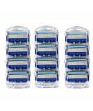 Buy 5 Anti-Friction Razor Blades for Men | Pack of 12 Razor Blade Refills - International Shipping - Buy Online on GoSupps.com