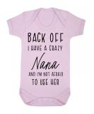 Miammo Crazy Nana Family Statement Baby Grow Vest (0-3 Months, Pastel Pink) - Buy Online on GoSupps.com