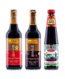 LKK Lee Kum Kee Premium Sauce Cooking Set - Light and Dark Soy Sauce 500ml + Oyster Sauce 510g - Buy Online on GoSupps.com