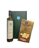 Oleum Comitis - Extra Virgin Olive Oil - 100% Italian Cold Extract - Gift Box with 750 ml Bottle and Parmigiano Reggiano Cantarelli 1876 Seasoned 40 Months 1 kg - Buy Online on GoSupps.com