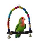 Parrot Toys Wooden Bird Swings 5.5''x 5.6'' Multi-color Conure Cockatiel Swing Hanging Toys for Small Animal Parakeets Budgie - Buy Online on GoSupps.com