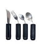 GIMA 4-Part Cutlery Set with Gripping Aid | Ideal for Seniors & Disabled | Non-Slip Handle Fork Knife Spoon & Teaspoon - International Shipping Available - Buy Online on GoSupps.com
