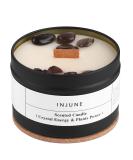 DNAMOFV Injune Coffee Fragrance Candle - Organic Soy 50-Hour Burn Perfect Father's Day Gift for Men & Women - Includes Obsidian & Coffee Beans 200g - Buy Online on GoSupps.com