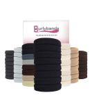 Burly Bands Large Hair Ties for Thick & Curly Hair | No-Slide Seamless Ponytail Holders (8 Pack - Black) | Damage-Free Scrunchies for Sports - Buy Online on GoSupps.com