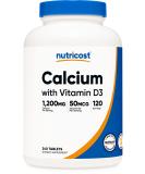 Nutricost Calcium with Vitamin D3 1200mg - 240 Tablets | Non-GMO & Gluten Free - Buy Online on GoSupps.com