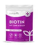 Biotin + selenium + zinc tablets for skin hair & nails - 365 vegan tablets for 1 year - hair vitamins for hair growth - biotin zinc selenium high -dose - laboratory test - nutravita - Buy Online on GoSupps.com