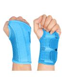 NuCamper Wrist Brace Carpal Tunnel - Men Women Night Support Splint - Compression Sleeve Adjustable Straps - Tendonitis Arthritis Pain Relief -Blue Large/X-Large - Buy Online on GoSupps.com