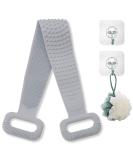 Extra Long Silicone Back Brush - 90cm Durable Shower Scrubber for Deep Clean | Soft & Effective Body Brush for Men & Women (Gray) - Buy Online on GoSupps.com